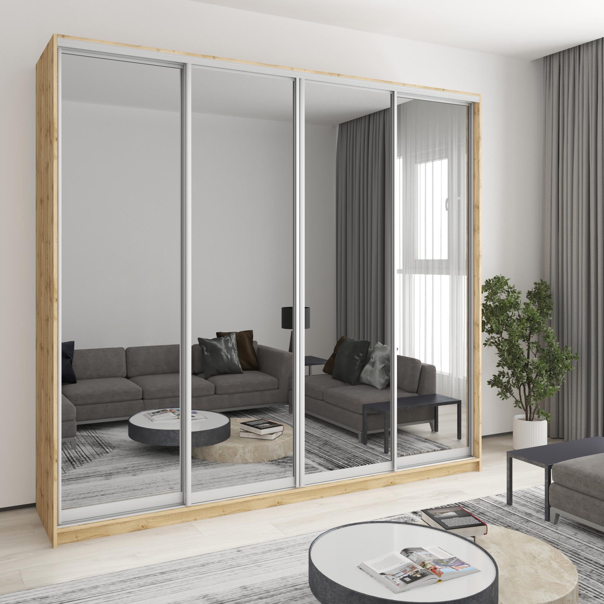 Шкаф-купе четырехдверный MebelStar Стандарт AL 4 зеркала 260x45x240 см Дуб тахо (MBS-13243)