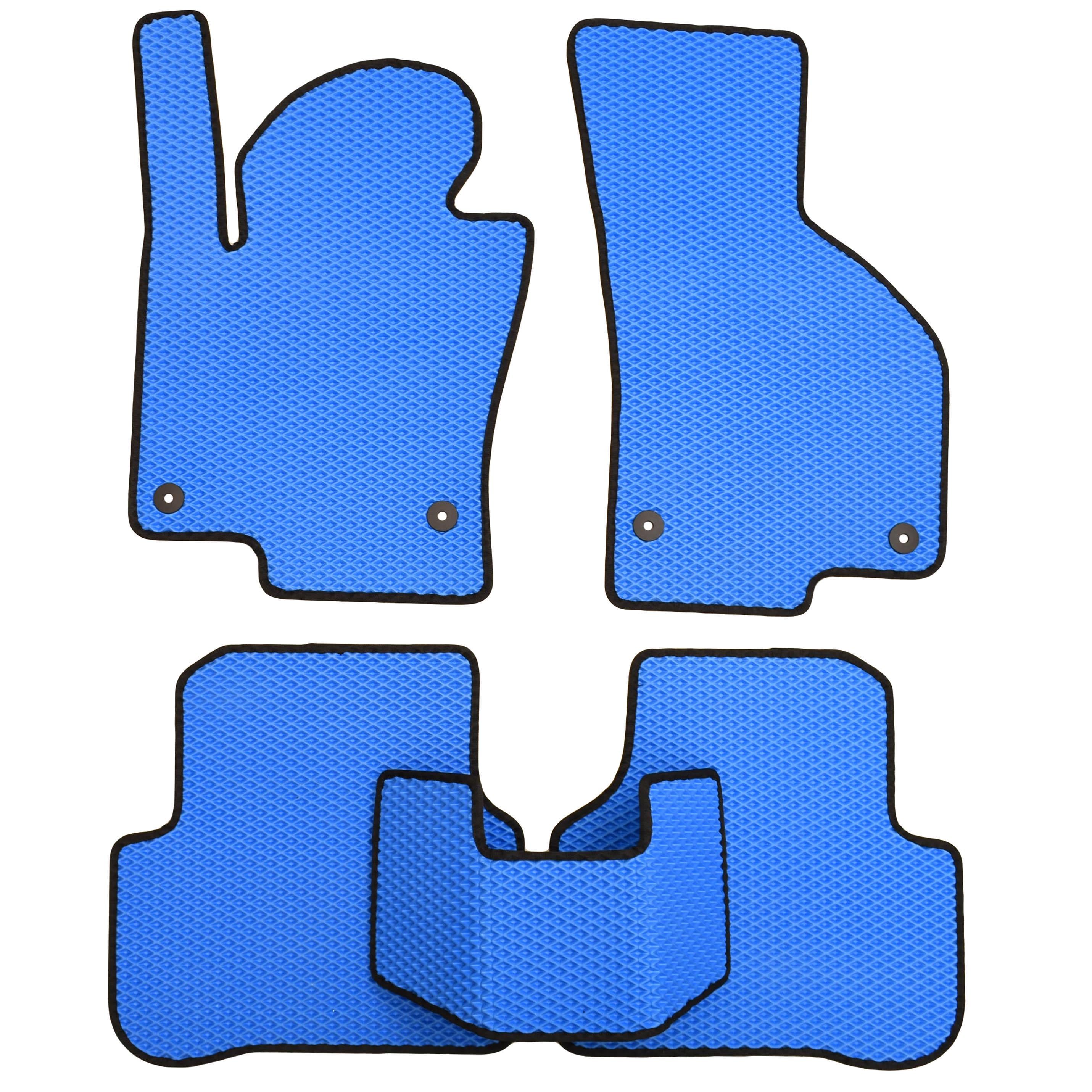 Коврики в салон для Volkswagen Passat B6 '05-10 EVA с черной тесьмой Синий (204388)