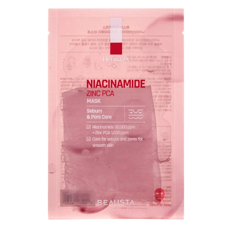 Маска тканевая для жирной кожи BEAUSTA Derma 2X Niacinamide Zinc PCA с ниацинамидом и цинком 1 шт. (2766695858)
