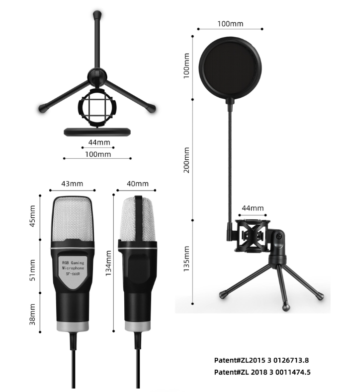 Микрофон YANMAI с RGB-подсветкой (SF666R) - фото 7 Микрофон YANMAI с RGB-подсветкой (SF666R) - фото 7