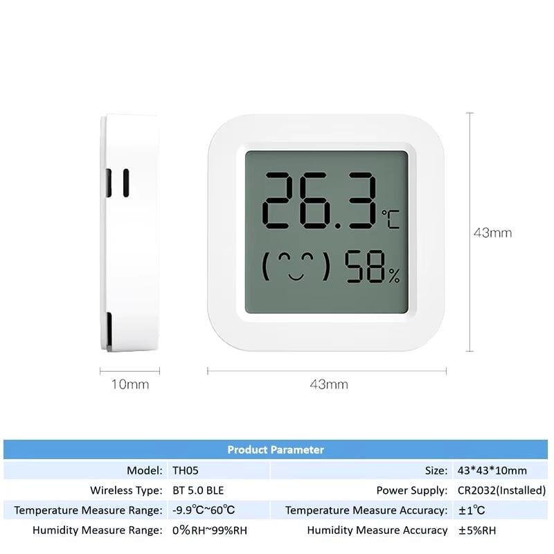 Датчик температуры и влажности BTH05 SmartHome Bluetooth White (SSBTH05THDW) - фото 2