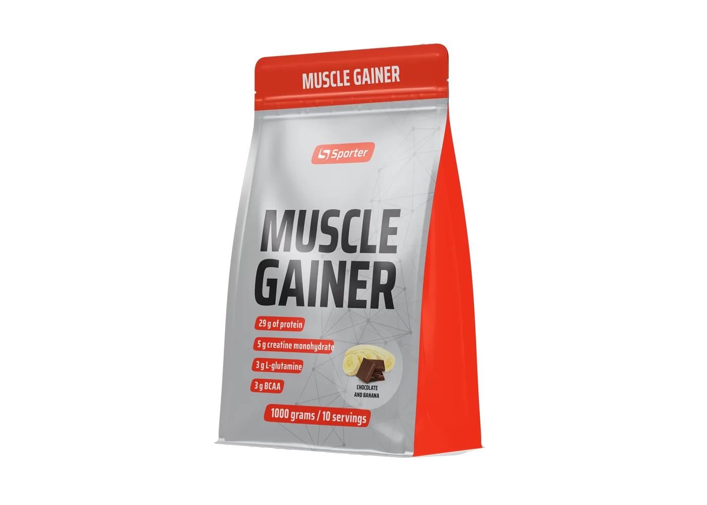 Гейнер Sporter Muscle Gainer 1000 г Шоколад з бананом