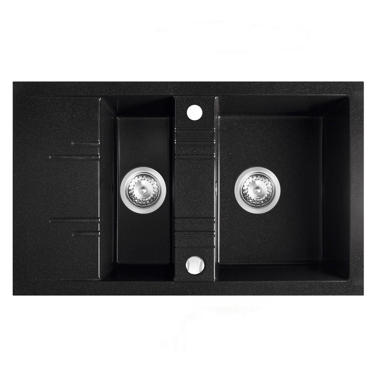 Мийка кухонна Ferro гранітна DRGM3/48/79BA півтори чаші 790x480 мм прямокутна Графітовий (174905)