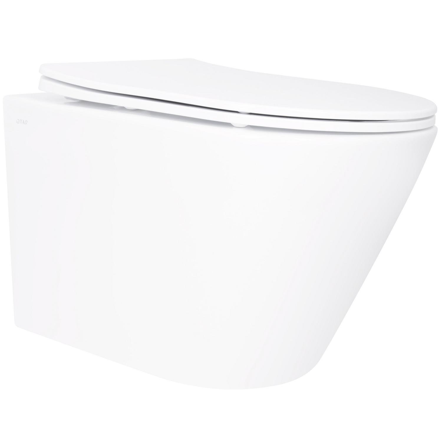 Унитаз подвесной Q-tap Swan QT16335180W безобедочный с сиденьем с микролифтом (251023)