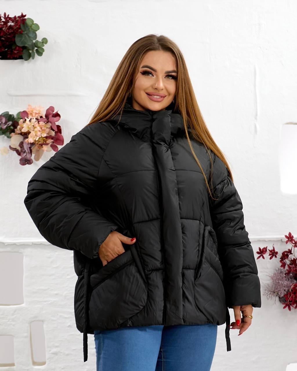 Куртка-пуховик женская зимняя до -20°С 3XL Черный (OV-9623BL-3XL) - фото 3