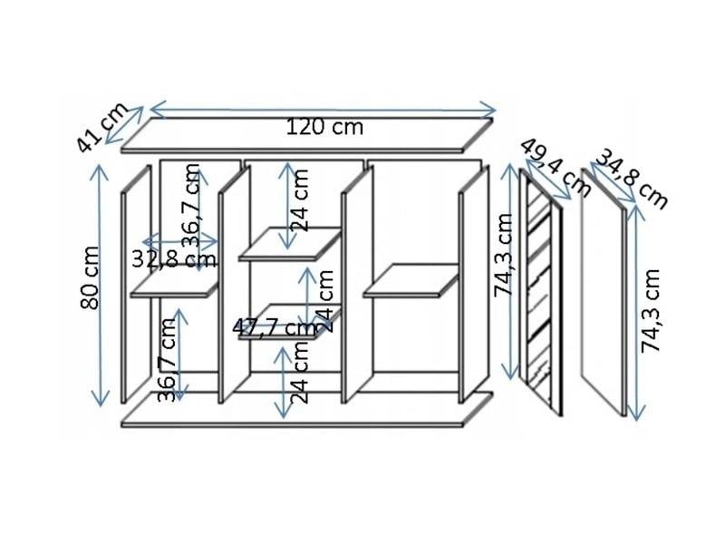 Комод Cama Meble Soho S7 ДСП/стекло Белый матовый/Серый глянец - фото 4