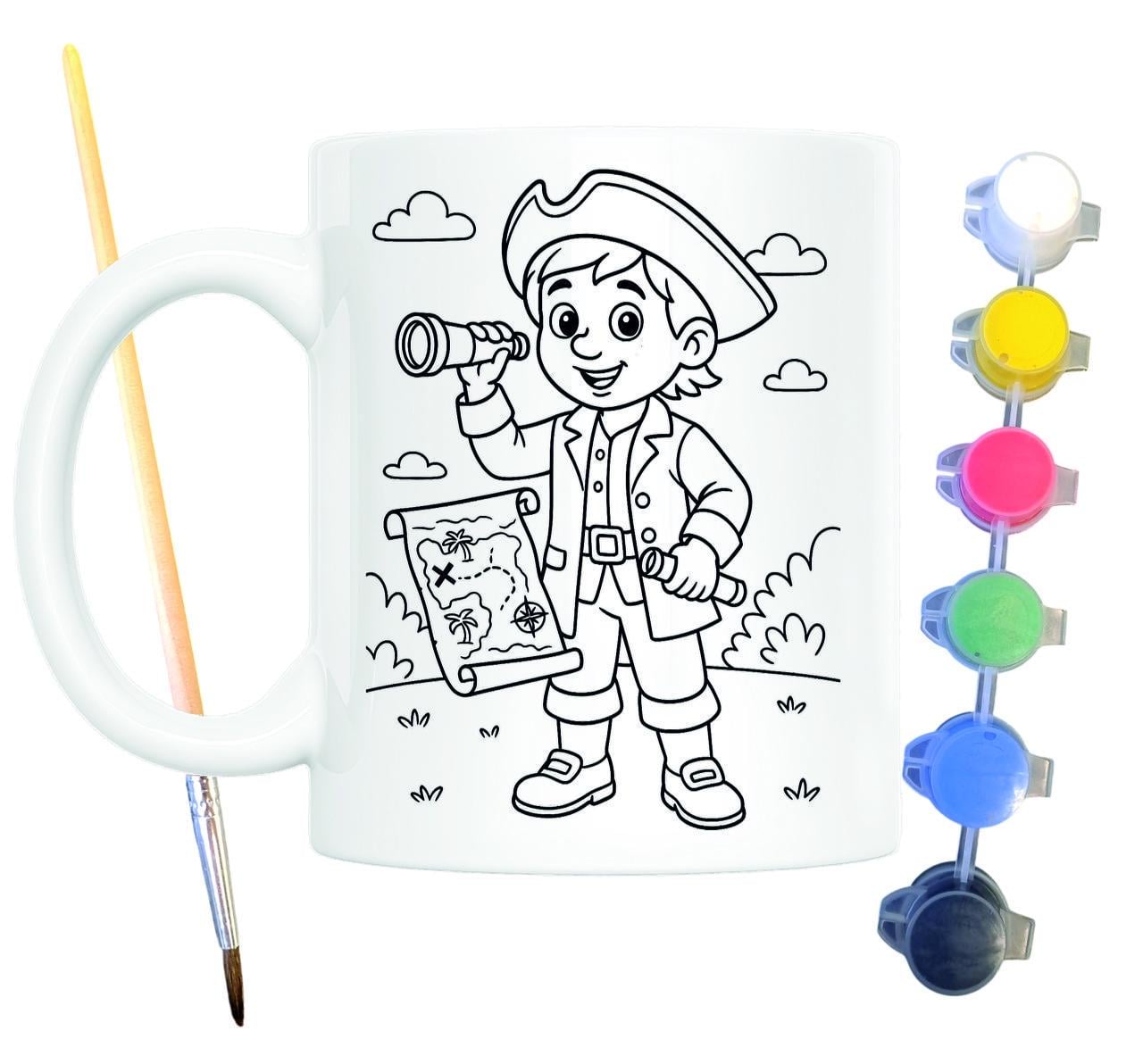 Набор для творчества кружка раскраска по мотивам Остров сокровищ Роберт Льюис Ст 330 мл Белый (КР0177)