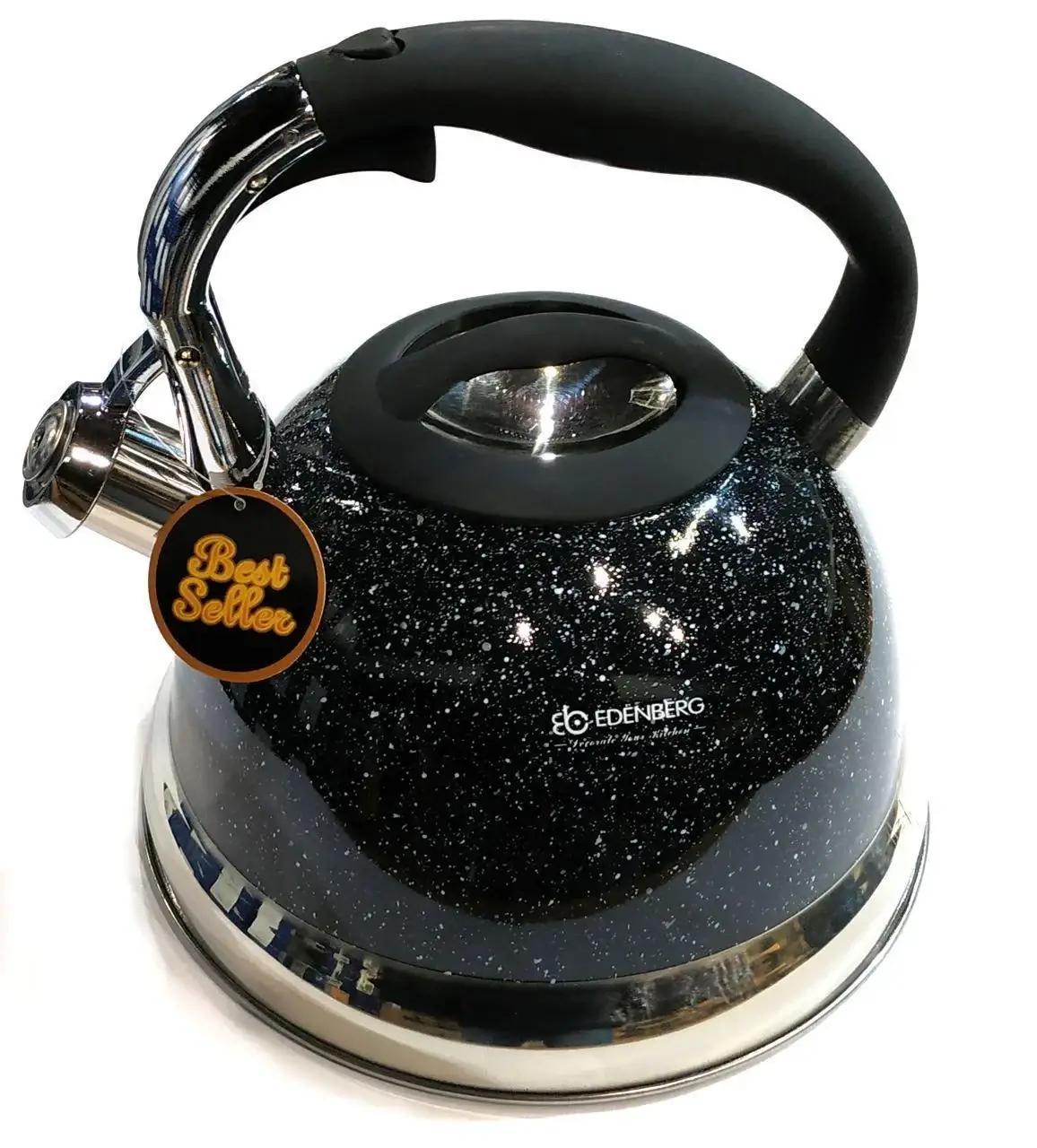 Чайник с свистком для индукционной плиты Edenberg EB-1955 из нержавеющей стали 3 л Черный (2530556601) - фото 4 Чайник с свистком для индукционной плиты Edenberg EB-1955 из нержавеющей стали 3 л Черный (2530556601) - фото 4