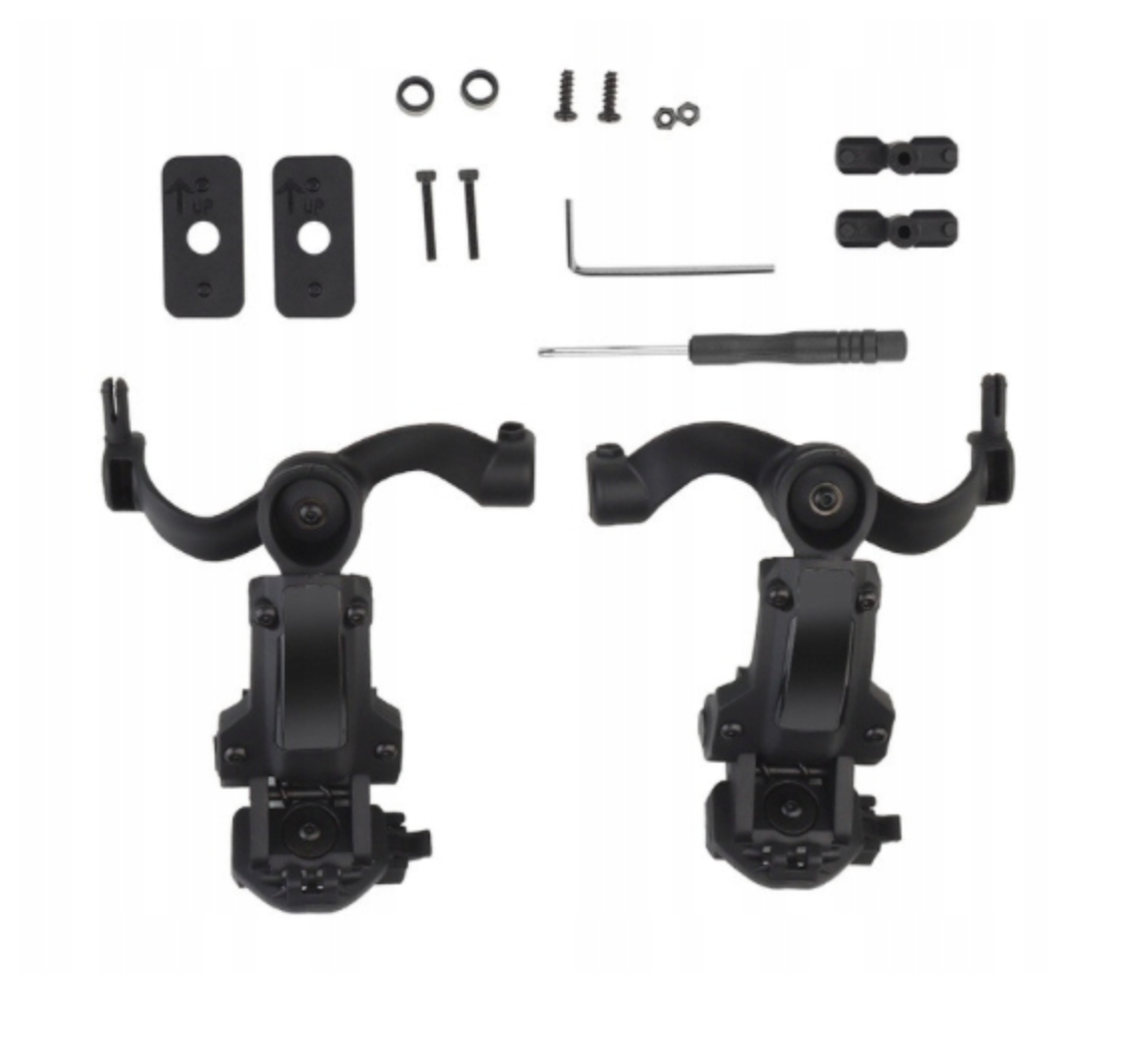 Кріплення Чебурашка для активних навушників універсальний адаптер на шолом FAST та Wendy поворот на 360 градусів Чорний (41)