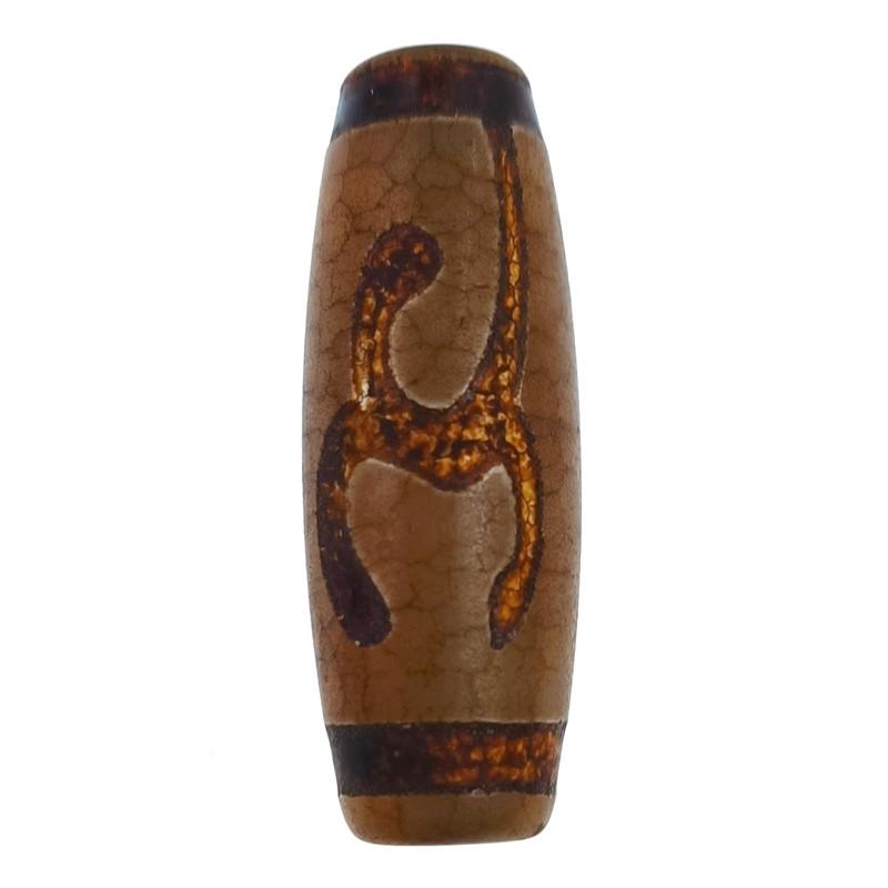 Бусина дзи Тара 4 см Коричневый (C5578)