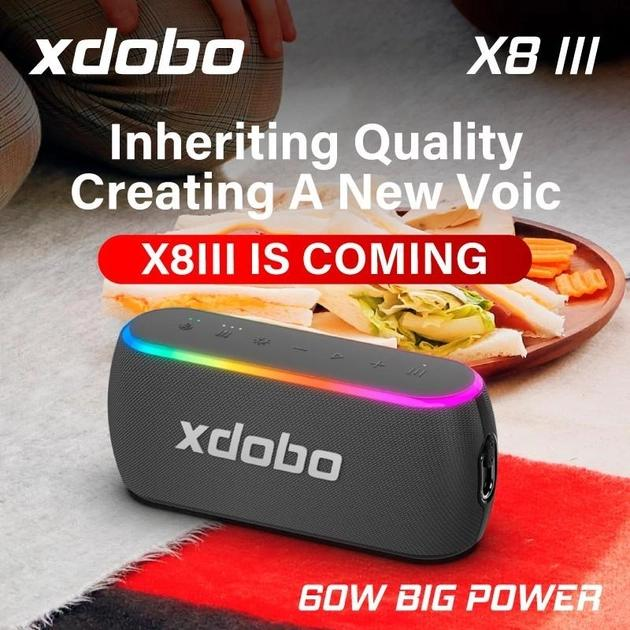 Колонка бездротова Xdobo X8 III IPX7 BT5,3 EQ 2 TWS AUX/TF/USB 30W 12h Чорний - фото 5