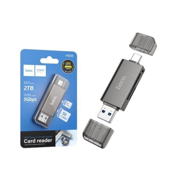 Картридер Hoco HB39 2в1 USB/Type-C 3.0 (23692269) Картридер Hoco HB39 2в1 USB/Type-C 3.0 (23692269)