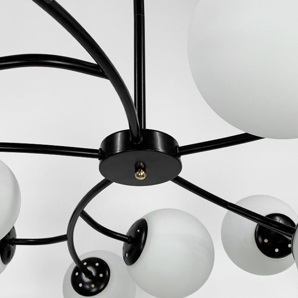 Люстра із поворотними гілочками на 15 білих плафонів Чорний (K 21/15 BK+WT) - фото 5 Люстра із поворотними гілочками на 15 білих плафонів Чорний (K 21/15 BK+WT) - фото 5