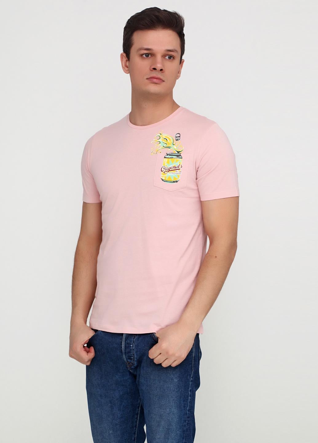 Футболка Jack & Jones 12136539x37 чоловіча Рожевий