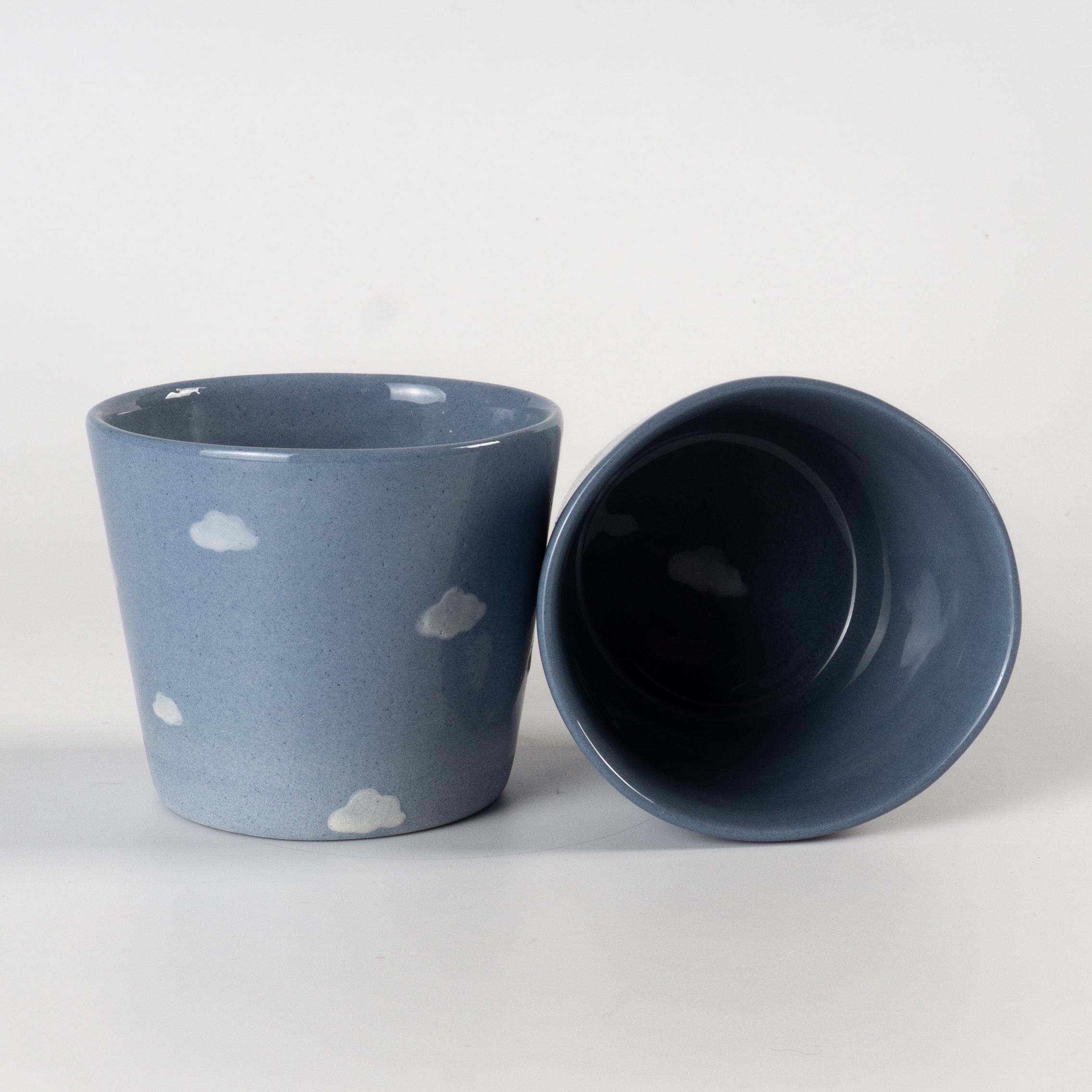 Стаканчик керамический с облаками ручная работа полуфарфор 200 мл (PRS-GL-IMG-ONE-I-CLUD) - фото 4