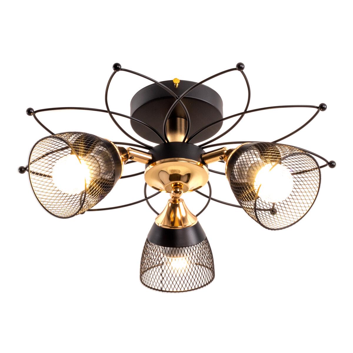 Люстра потолочная Light House SRS-19215/3 Черный с золотым