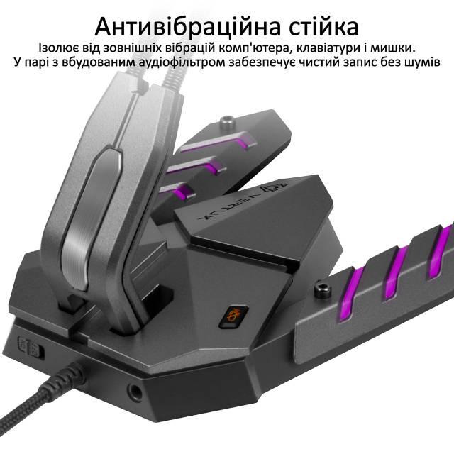 Мікрофон Vertux Streamer-3 LED USB Black - фото 2