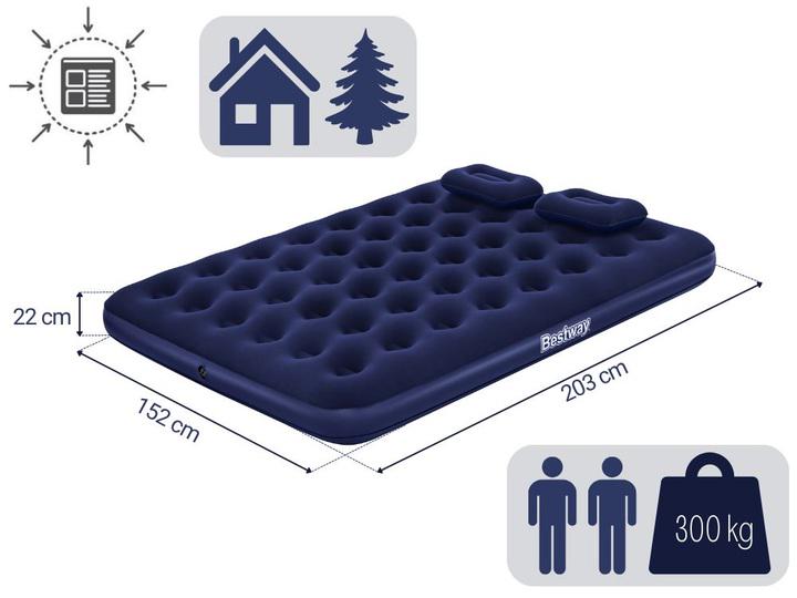 Матрас надувной Bestway с насосом и двумя подушками 203х152х22 см. (67374) - фото 4 Матрас надувной Bestway с насосом и двумя подушками 203х152х22 см. (67374) - фото 4