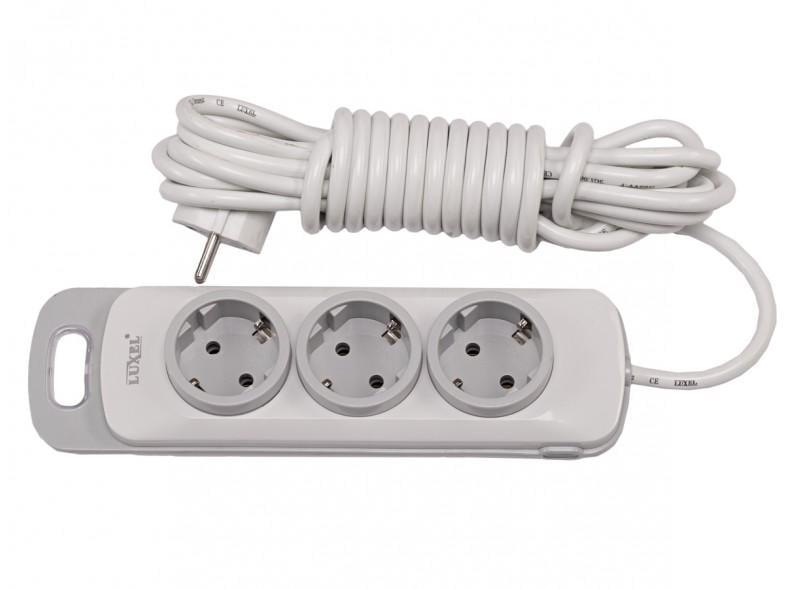 Подовжувач тримісний мережевий Luxel Nota з заземленням 3 м (4133)