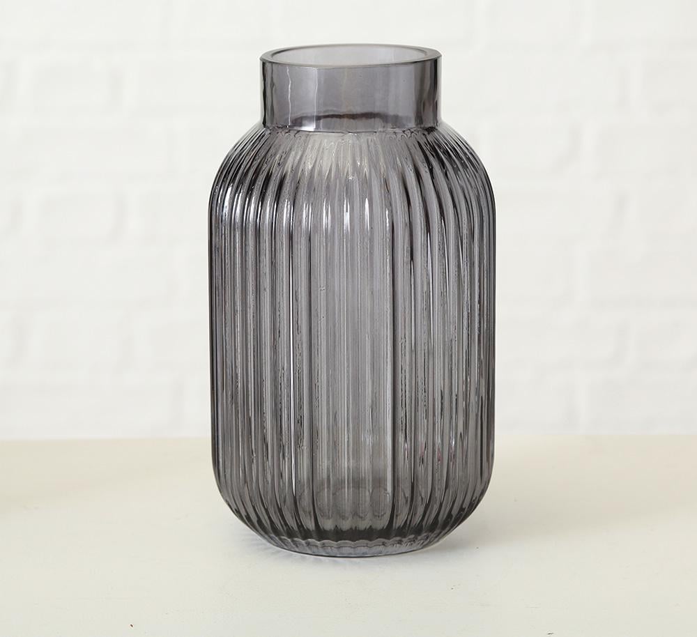 Ваза Гранд Презент 1012590-1Т Нордика серое стекло 22 см (21045)