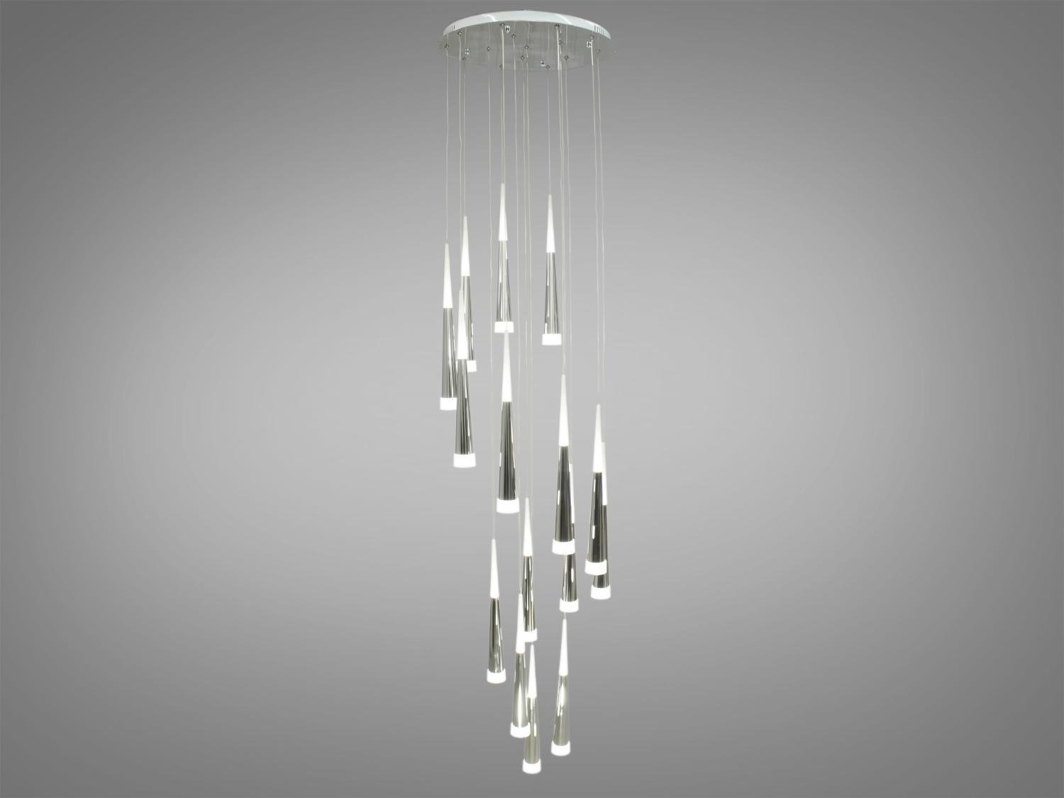 Люстра для холу світлодіодна каскадна Diasha 60W Хром (3002/15HR)