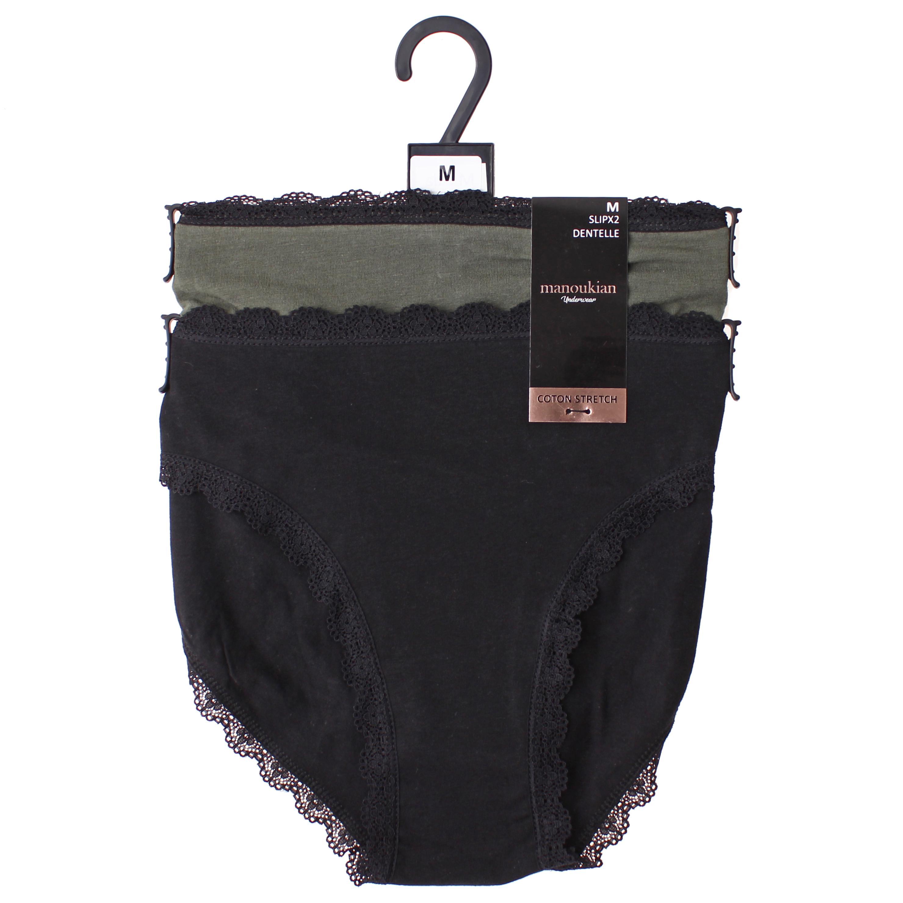 Трусики слиы Manoukian Slips X2 Femme 2-pack L Black/Khaki (13890784-3) Трусики слиы Manoukian Slips X2 Femme 2-pack L Black/Khaki (13890784-3)