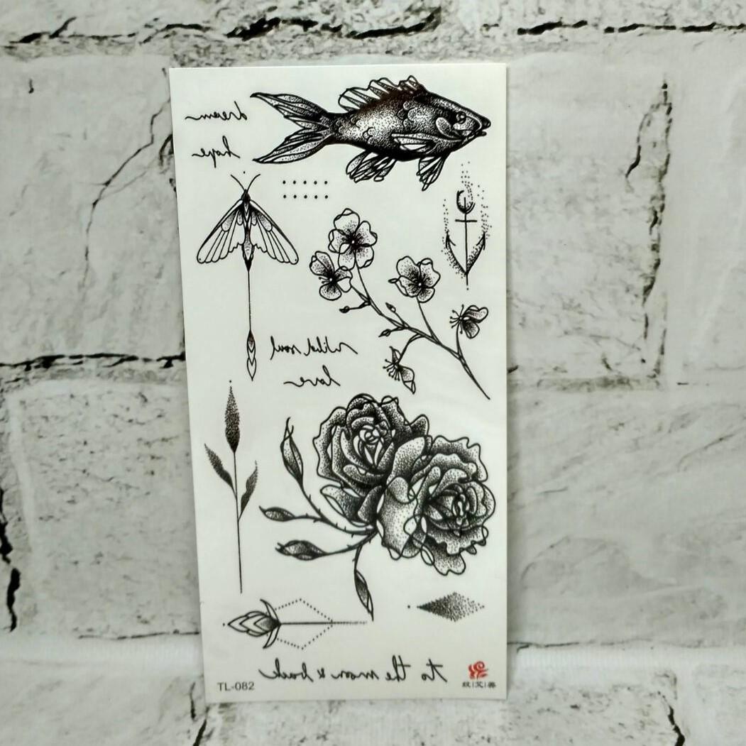 Тату временные Микс лист 9x19 см (TL-082)