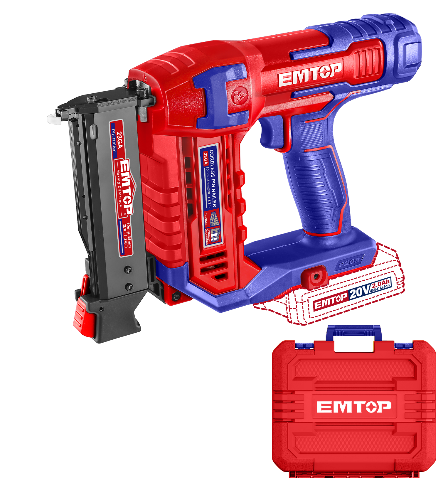 Цвяхозабивач акумуляторний EMTOP ELBNLI3603 без АКБ та ЗП