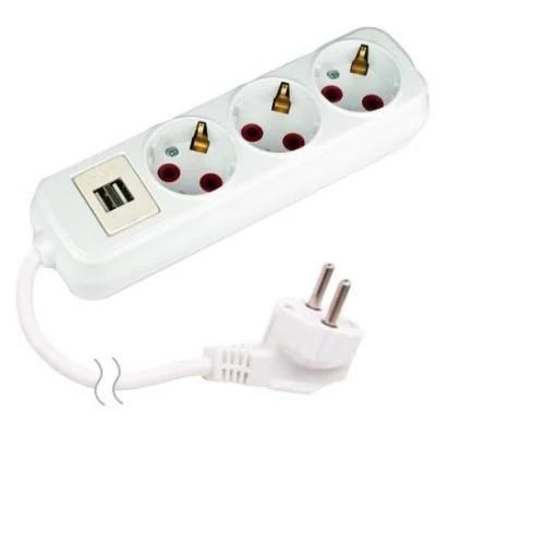 Подовжувач HOROZ ELECTRIC з заземленням 3/5 м USB 3х1 мм2 16A 250V (200-305-305)