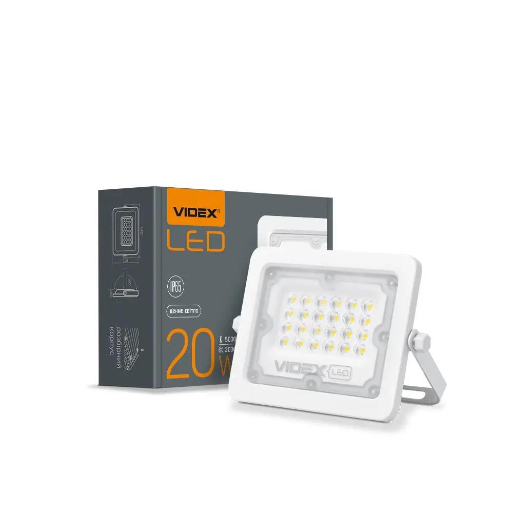 Прожектор Videx LED 20W 5000K біле світло 2000Lm Ra>80 140х103х18,5 мм (11146)