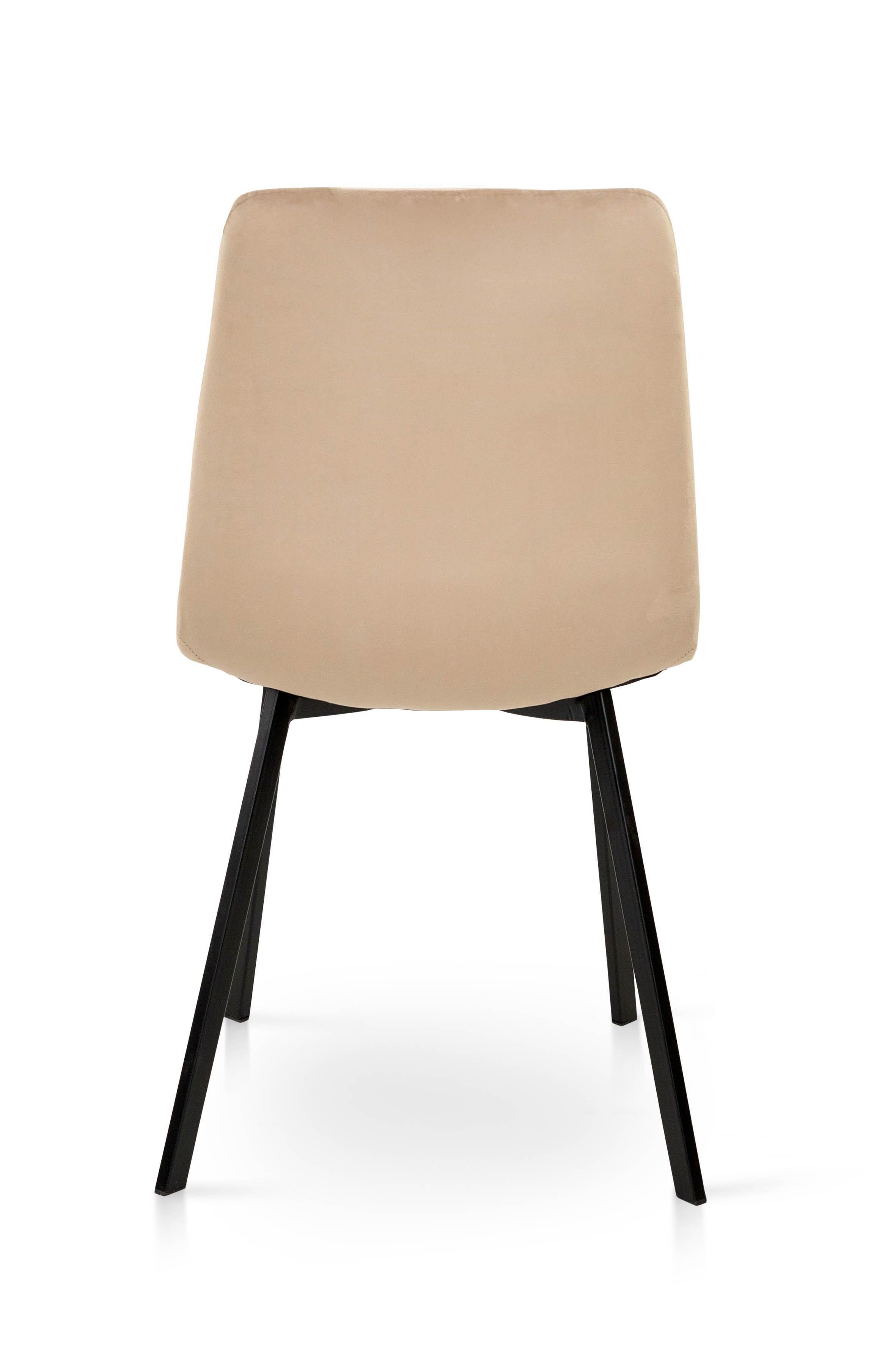 Стілець для кухні та вітальні ГРЕЙС Ментос 420х870х450 мм Чорний/Бежевий (GAА0056982) - фото 2 Стілець для кухні та вітальні ГРЕЙС Ментос 420х870х450 мм Чорний/Бежевий (GAА0056982) - фото 2