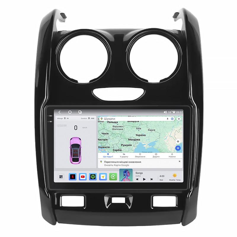 Автомагнитола штатная Lesko для Dacia Duster II 2017 9" 4/64 QLED CarPlay/4G/Wi-Fi/GPS 360°