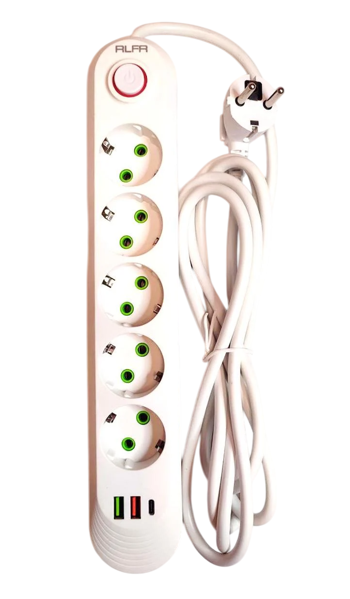 Мережевий фільтр RLFR 2 USB/1Type-C 5×3,0 м 499 (2752781719)