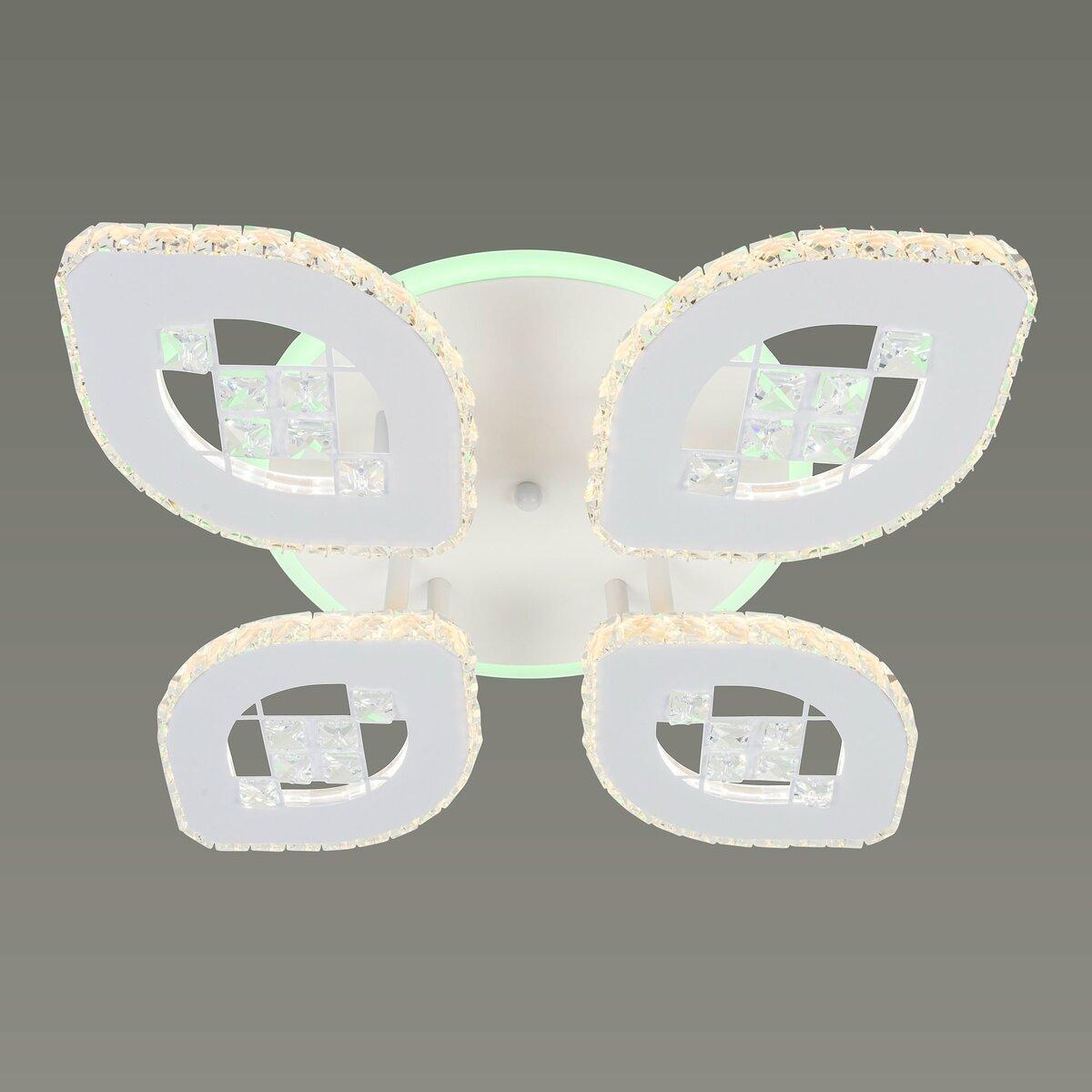 Люстра светодиодная Sirius с четырьмя акриловыми рассеивателями 3000-6500K с пультом 80W Белый (B S2823/4)