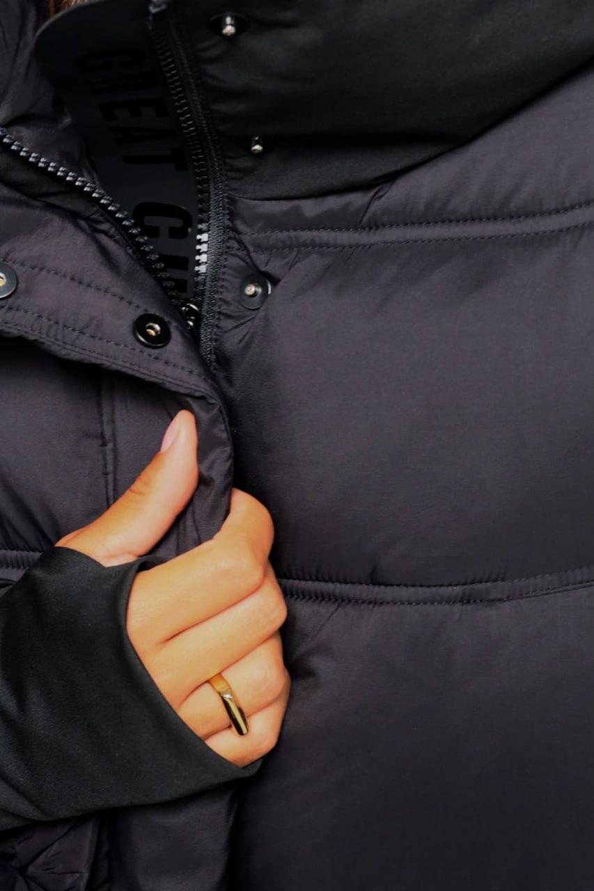 Куртка-пуховик жіноча M Чорний (23352/M) - фото 4 Куртка-пуховик жіноча M Чорний (23352/M) - фото 4