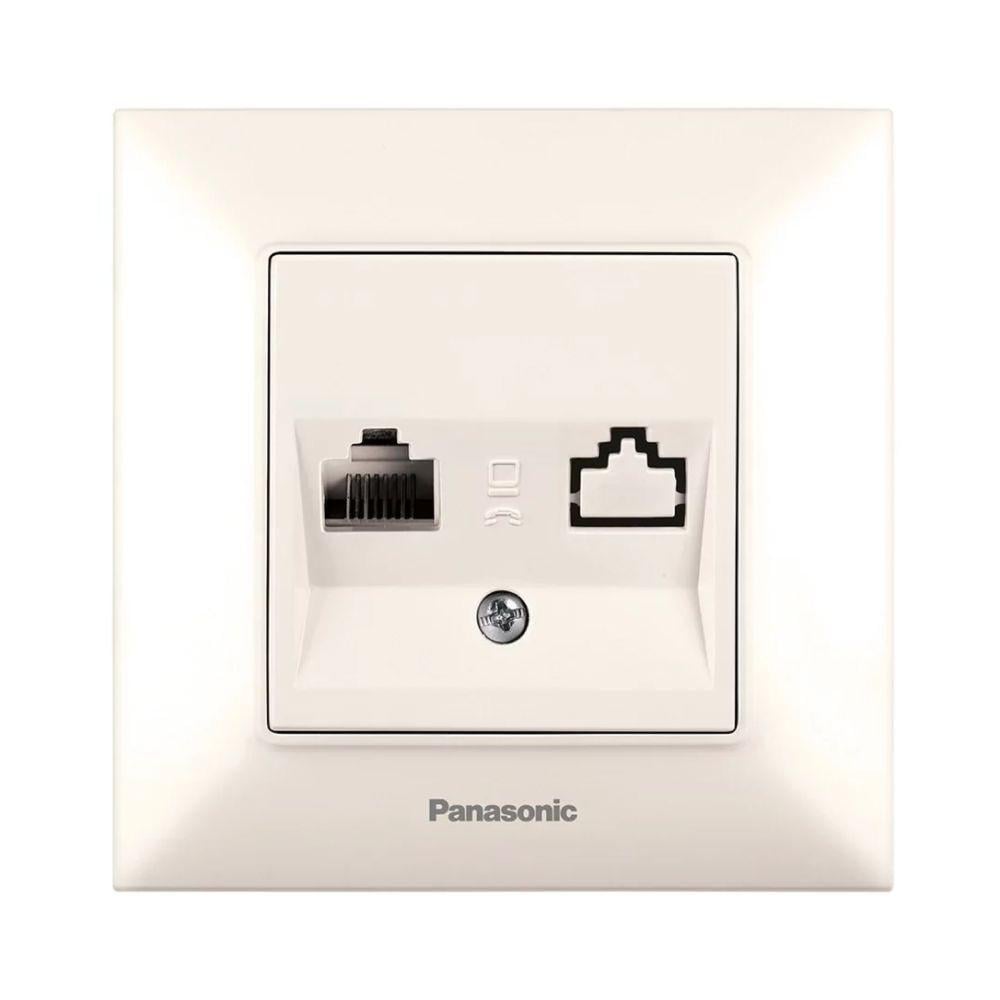 Компьютерная розетка Panasonic Arkedia Slim RJ45 CAT6e Кремовый (WNTC04052BG-UA)