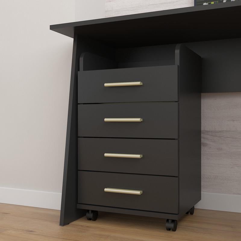 Тумба универсальная на роликах с ящиками 660х400х350 мм Черный (A-36) Тумба универсальная на роликах с ящиками 660х400х350 мм Черный (A-36)