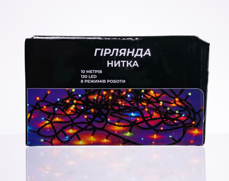 Гірлянда нитка 120 LED 10 м прозорий провід Жовтий - фото 7