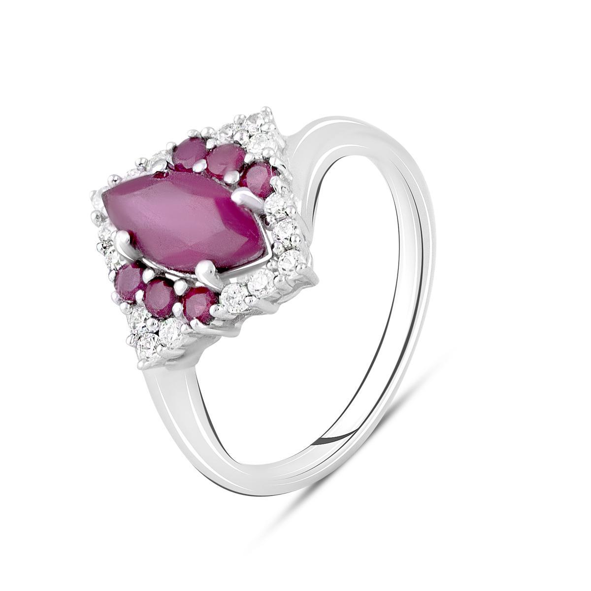 Кольцо серебряное Tiva с натуральным рубином 2,078 ct 3,45 г р. 18 (2108368)