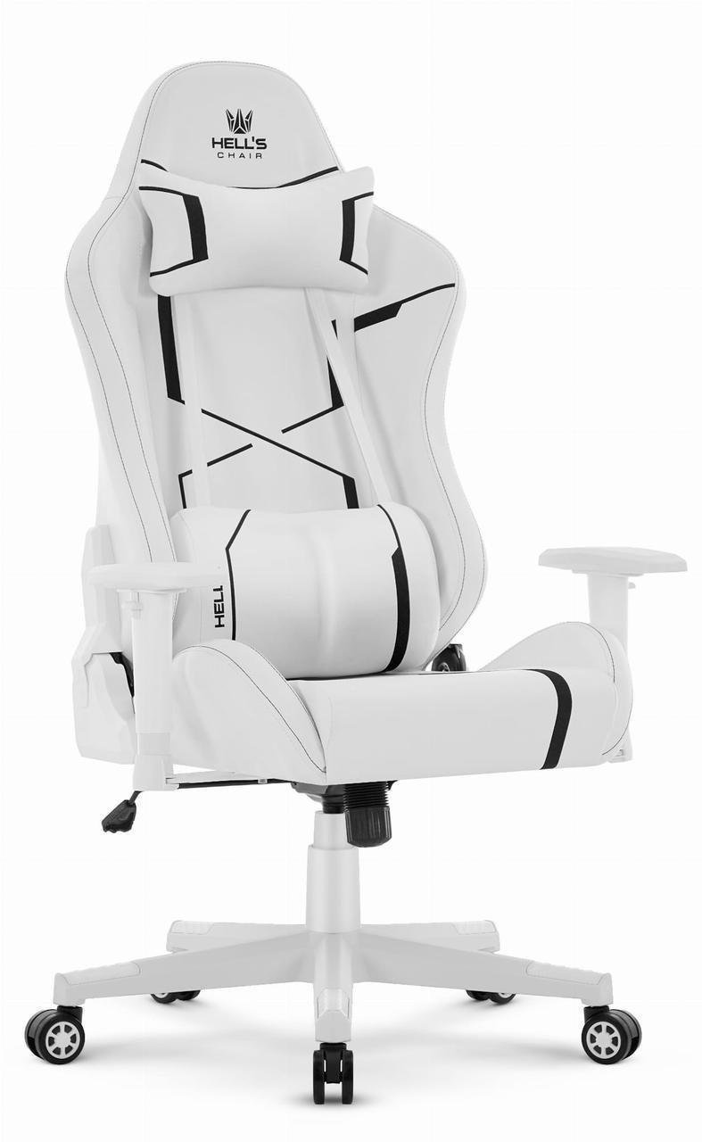 Комп’ютерне крісло Hell’s HC-2001 екошкіра White-Black (5907196011740)