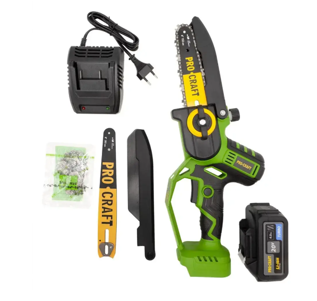 Пила цепная ProCraft с 1 АКБ и ЗУ для распила древесины/ветвей (PKA32Li) Пила цепная ProCraft с 1 АКБ и ЗУ для распила древесины/ветвей (PKA32Li)