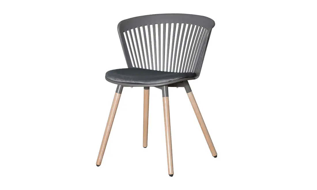 Стілець Поло дуб дерево/пластик тканина 570x590x780 мм Сірий