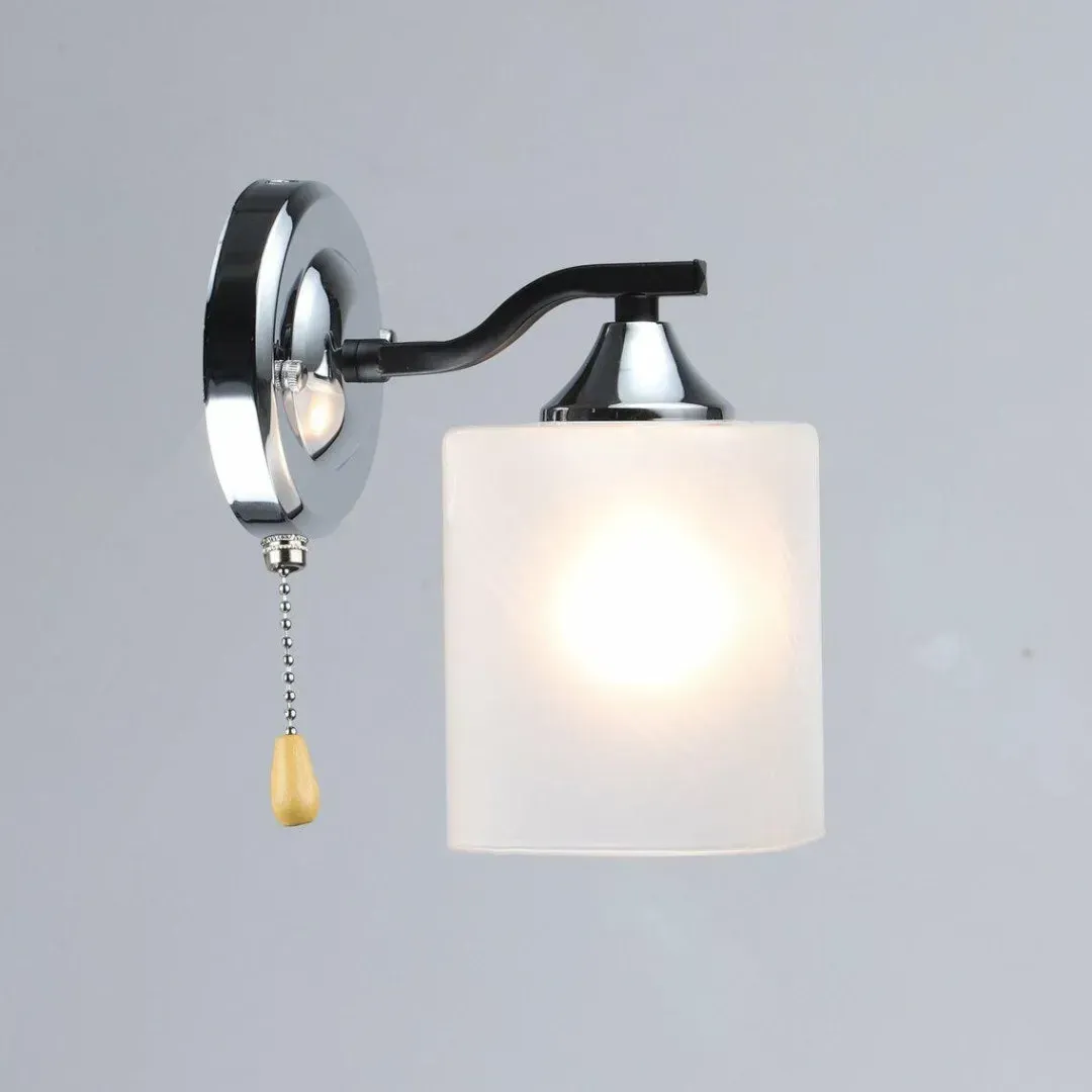 Бра настінне Valeso зі скляним плафоном Е27 IP20 B A4456/1W BK+CH Чорний/Хром (28689660)