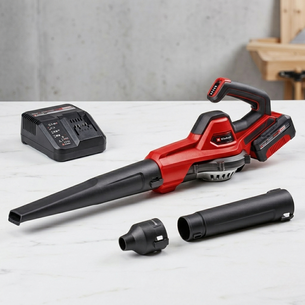 Воздуходув аккумуляторный со щеточным двигателем Einhell GE-UB 18/250 Li E с 1 АКБ 18V/4Ah и зарядным устройством Красный (3433560)