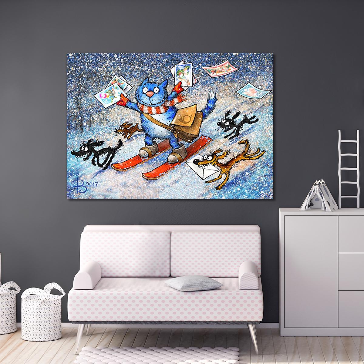 Модульная картина Новогодняя почта 1 модуль 60x90 см