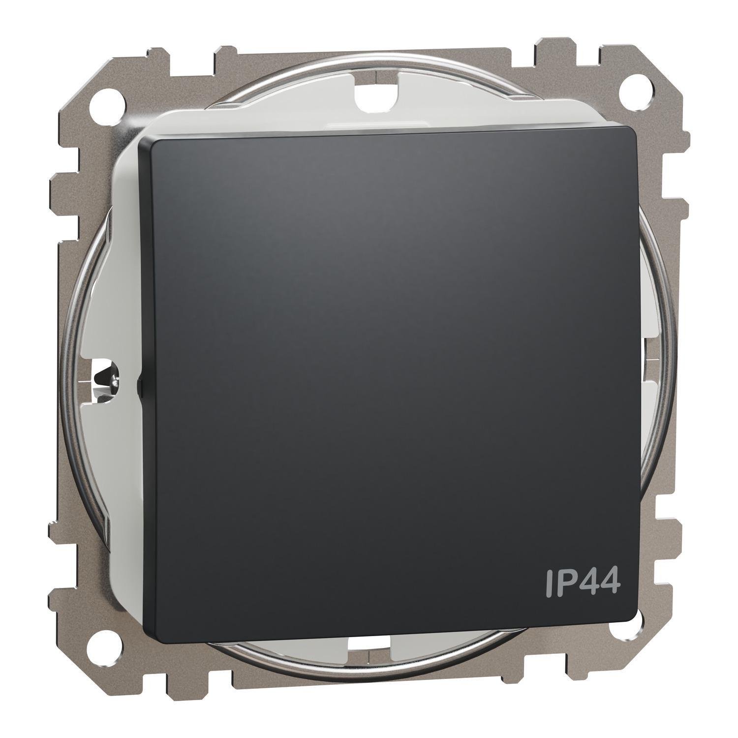 Выключатель одноклавишный Schneider Electric Sedna Design IP44 10А 250V Черный (SDD214101)