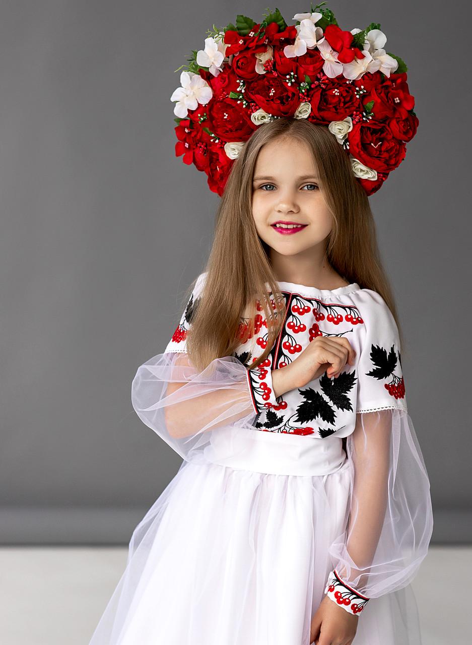 Платье вышиванка для девочек Калина 140 см Белый - фото 7 Платье вышиванка для девочек Калина 140 см Белый - фото 7