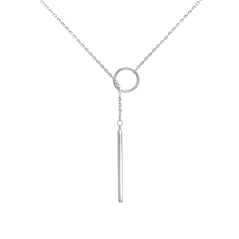 Колье серебряное протяжка Круг на тонкой цепочке регулируемое