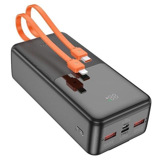 Повербанк Hoco J119B Sharp с 2 кабелями Type-C/Lightning 30000 mAh Черный (2131827708)