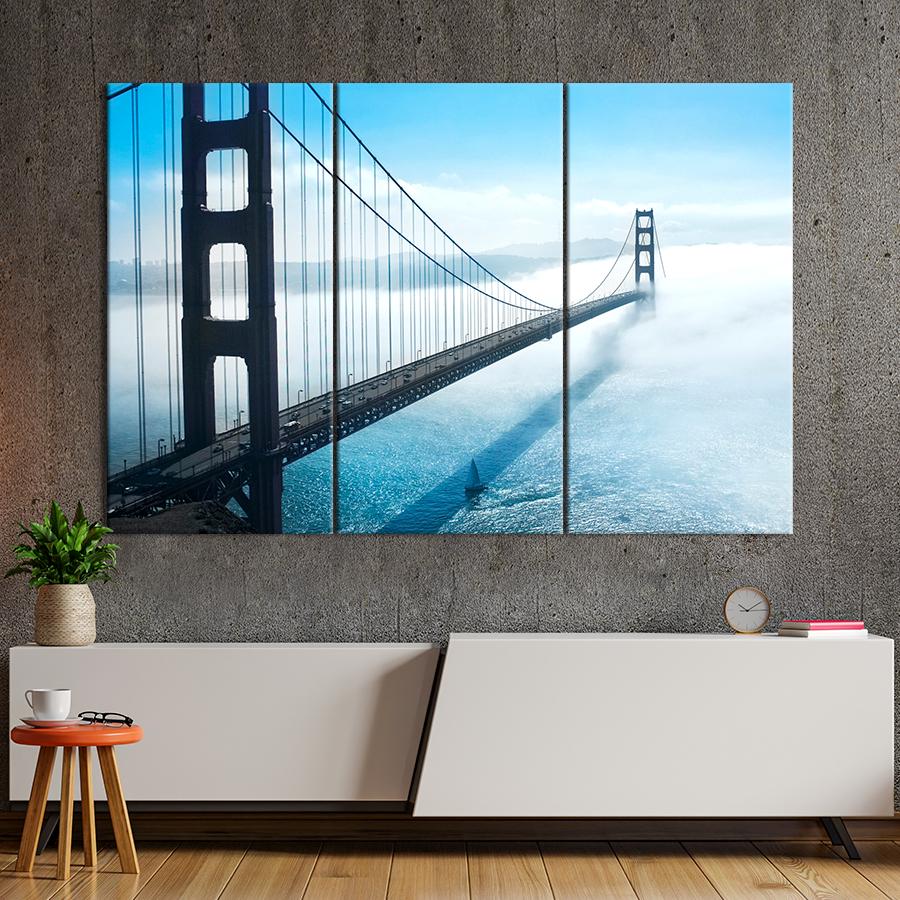 Картина город Туманный пролив Золотые Ворота 78x48 см (A757-3)